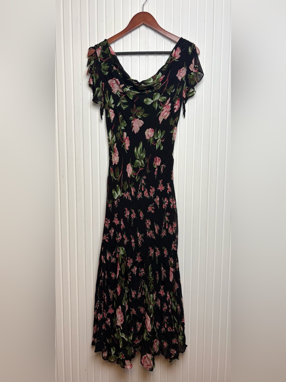 VTG Y2K Majick Long Dress M Beaded Asymmetrical Flutter Forest Fairy Whimsical